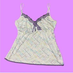 The Limited White and Purple Lace Chemise